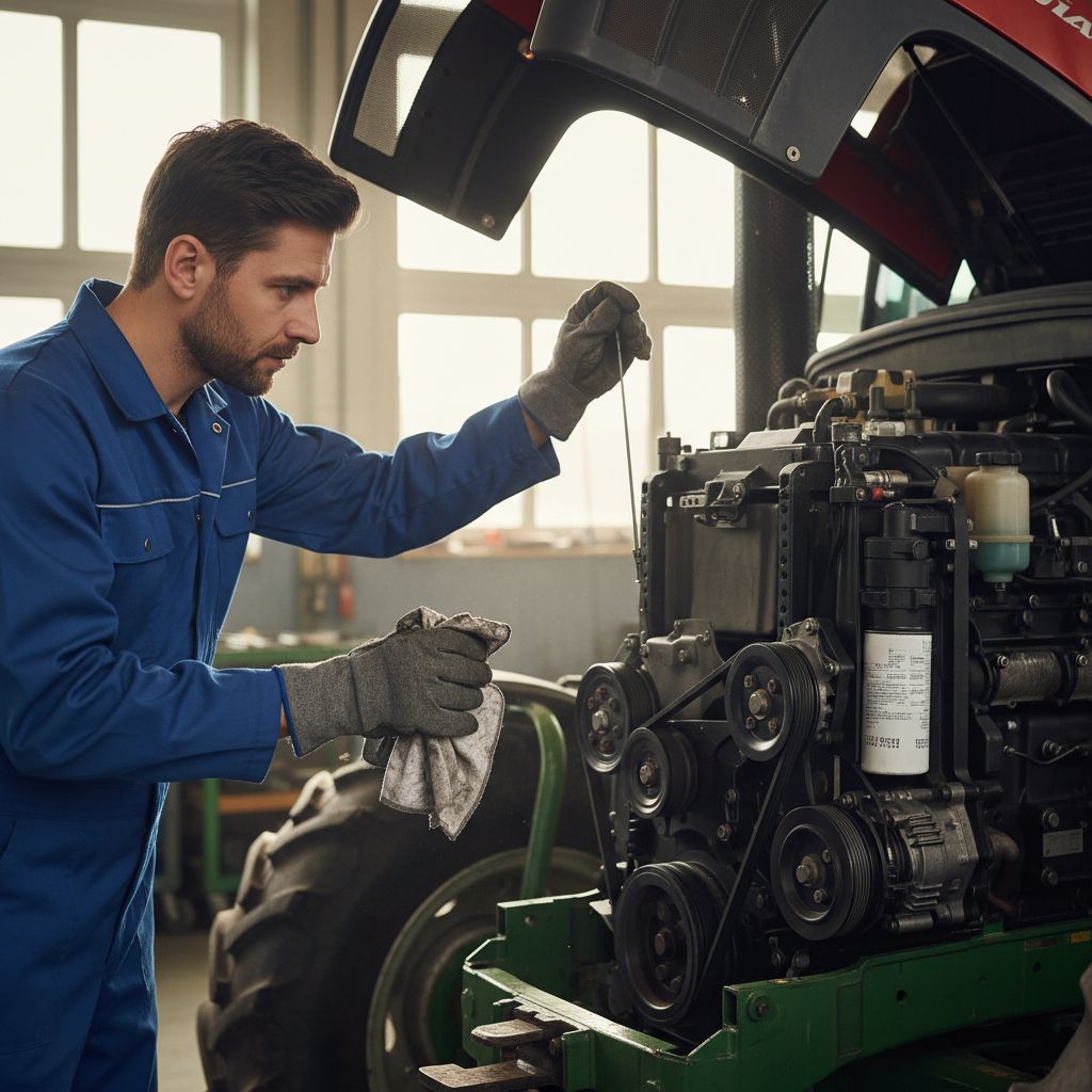 Une personne vérifie le niveau d