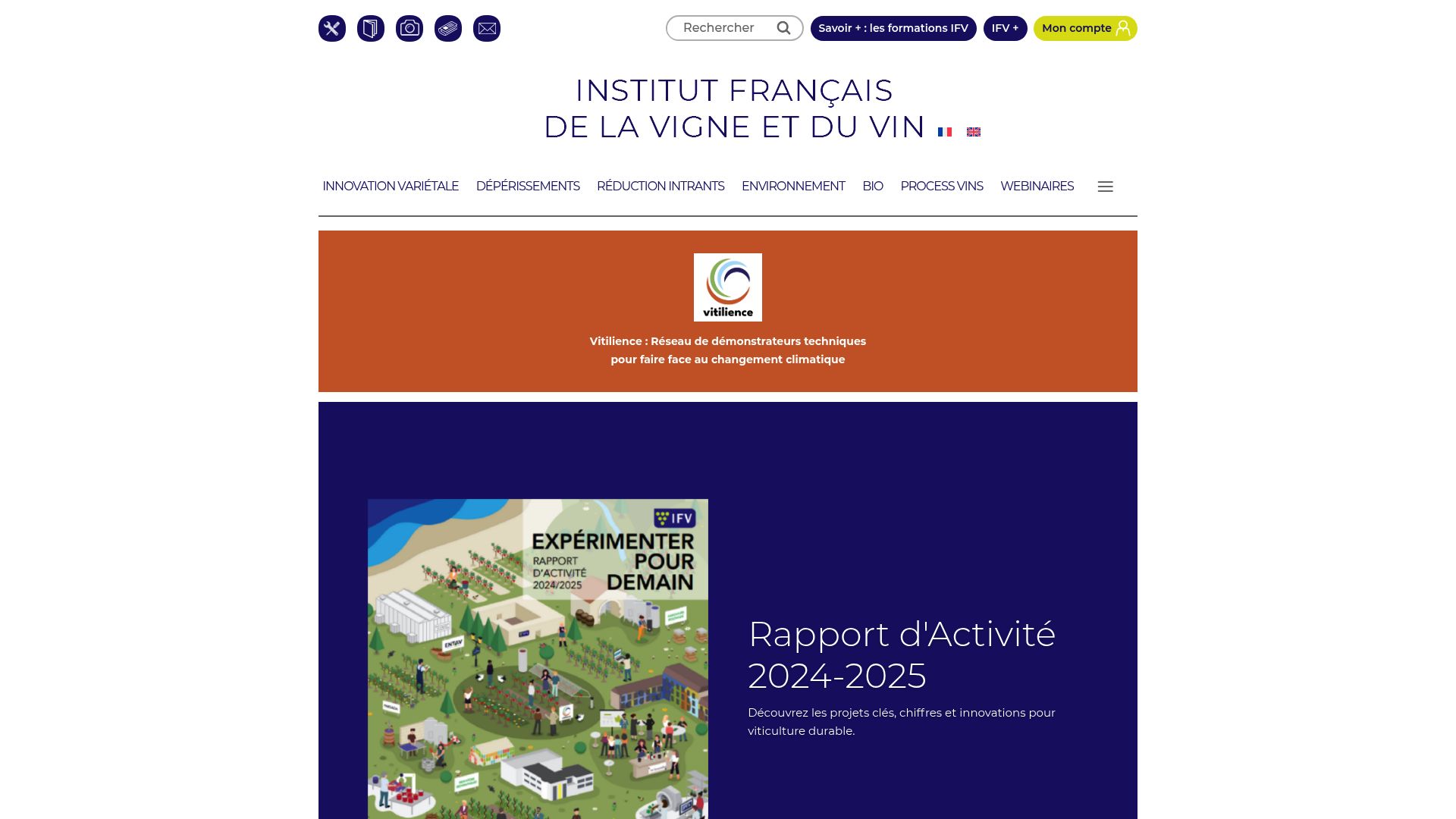 Screenshot of Vignevin fact sheet showcasing tools