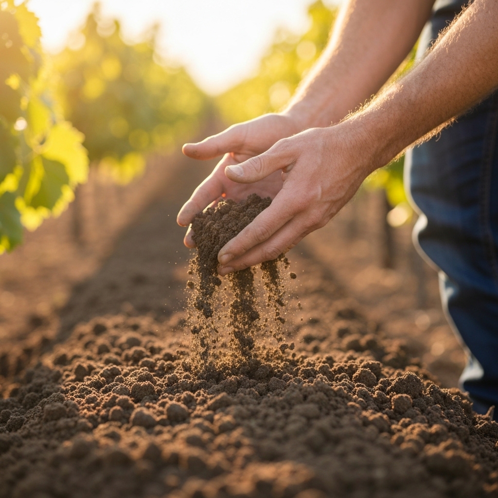 A close-up shot of a farmer