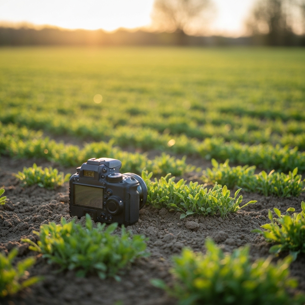 Close-up of a custom agricultural sprayer nozzle treating a specific crop row