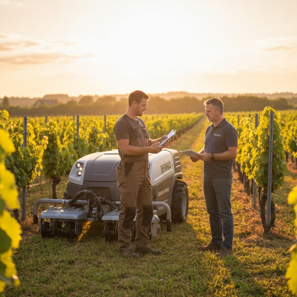 Un agriculteur discutant d