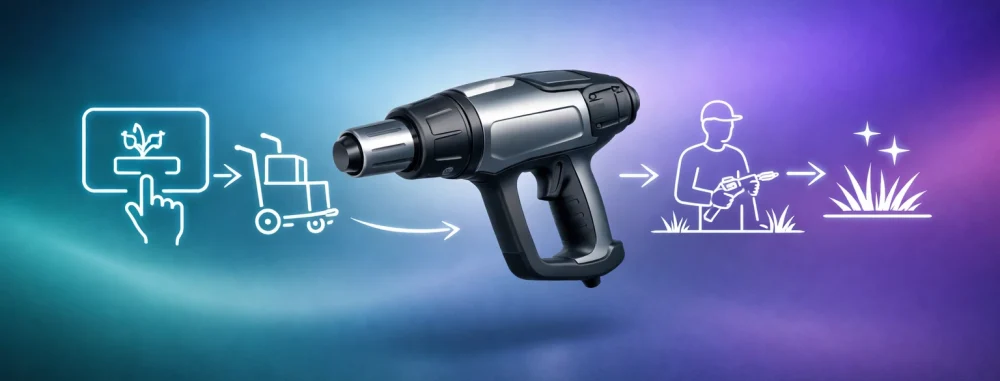 Location désherbeur thermique professionnel: guide complet 2026. Processus étape par étape et conseils d'utilisation.