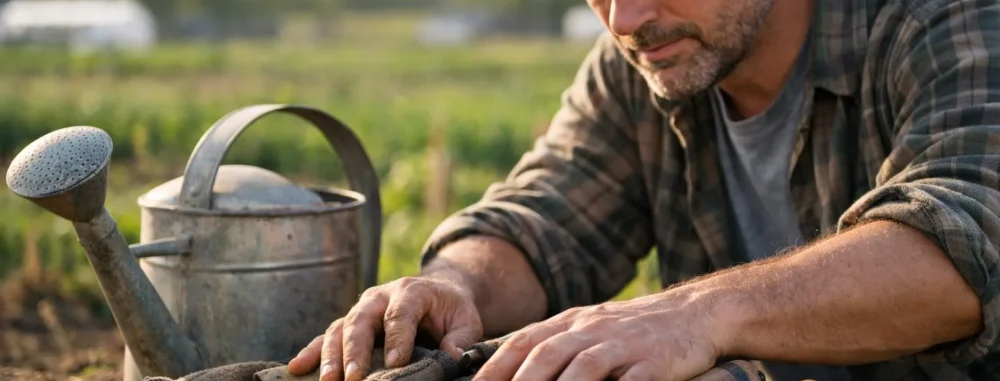 "Maraîcher lillois utilisant du matériel mmenvironnement pour cultiver son jardin"