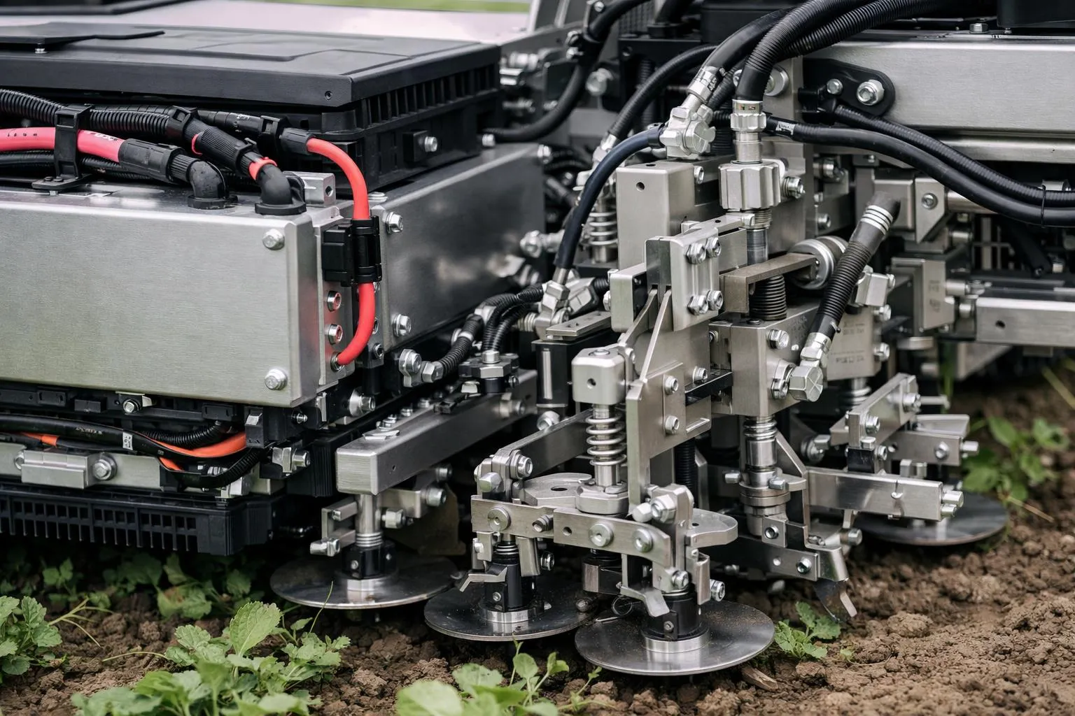 Mécanisme complexe de moteur électrique avec de nombreux composants métalliques.