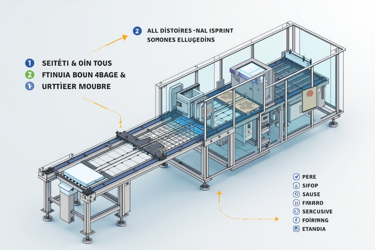 Schéma détaillé d'une machine industrielle pour la production de produits.